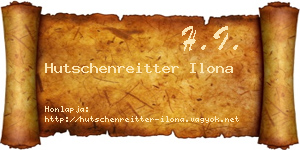 Hutschenreitter Ilona névjegykártya